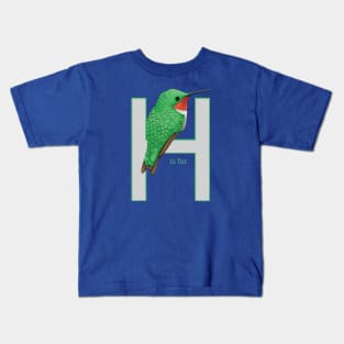 H is for Hummingbird Kids T-Shirt